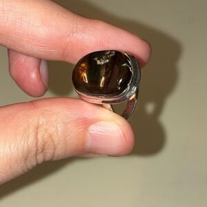 Fire agate set in sterling silver sz. 8